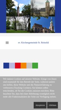 Vorschau der mobilen Webseite www.reinoldi-do.de, Kirchengemeinde St. Reinoldi Dortmund