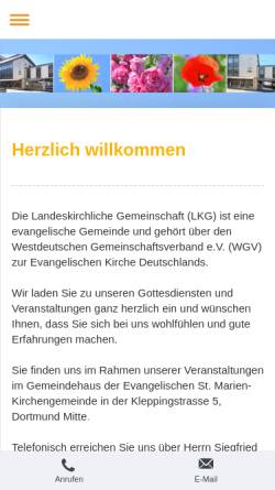 Vorschau der mobilen Webseite www.lkg-dortmund.de, Landeskirchliche Gemeinschaft Kreuzstraße