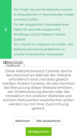 Vorschau der mobilen Webseite www.diskus-markt.de, Diskusfachgeschäft Mußtopf