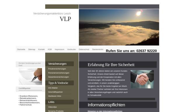 Vorschau von www.vlp.de, Peter Lesch Versicherungsmakler