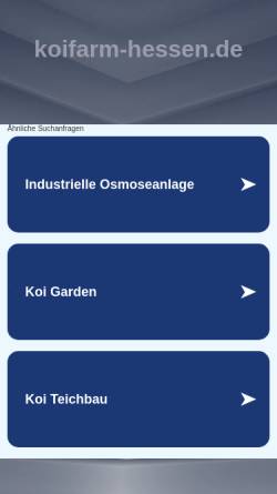 Vorschau der mobilen Webseite www.koifarm-hessen.de, Koifarm Hessen