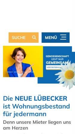 Vorschau der mobilen Webseite www.neueluebecker.de, Neue Lübecker Norddeutsche Baugenossenschaft eG