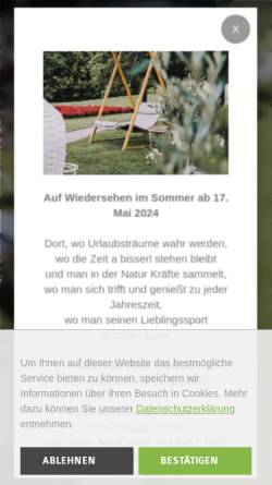 Vorschau der mobilen Webseite www.weissenhof.at, Hotel Gut Weissenhof