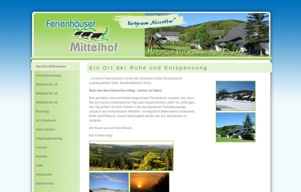Vorschau von www.ferienhaeuser-mittelhof.de, Elsoff Ferienhäuser Mittelhof