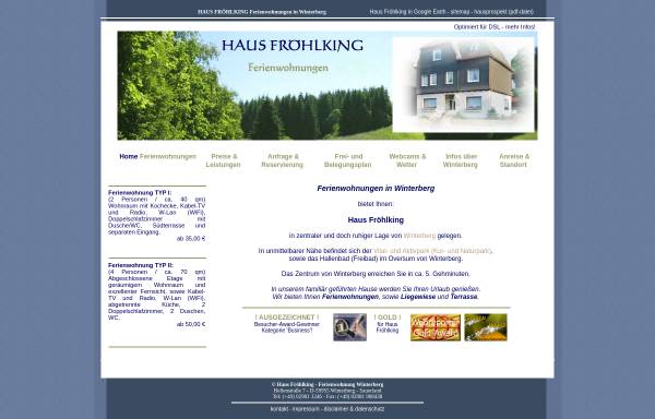 Vorschau von www.haus.froehlking.de, Ferienhaus Fröhlking - Ferienwohnungen in Winterberg