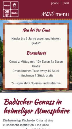 Vorschau der mobilen Webseite www.omas-kueche.de, Omas Küche