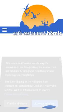 Vorschau der mobilen Webseite www.hoernle-konstanz.de, Café Restaurant Hörnle