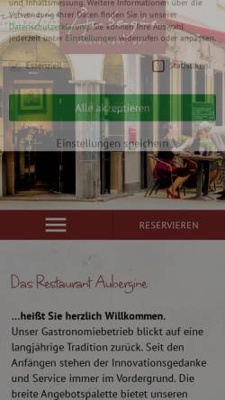 Vorschau der mobilen Webseite www.aubergine-bochum.de, Aubergine