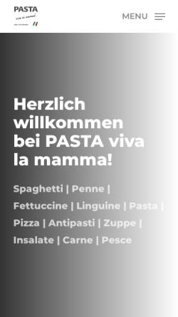 Vorschau der mobilen Webseite pasta-bochum.de, Pasta