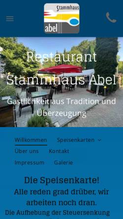 Vorschau der mobilen Webseite www.stammhaus-abel.de, Stammhaus-Abel