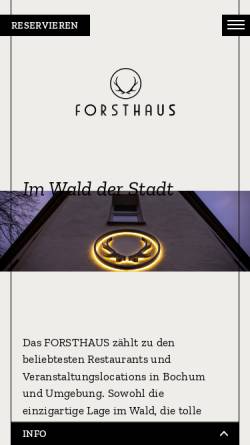 Vorschau der mobilen Webseite www.forsthaus-bochum.de, Forsthaus