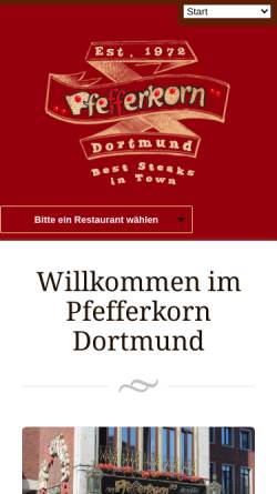 Vorschau der mobilen Webseite dortmund.pfefferkorn-restaurants.de, Pfefferkorn Restaurant