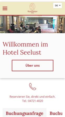 Vorschau der mobilen Webseite www.hotel-seelust-duhnen.de, Hotel Seelust, Familie Hansen