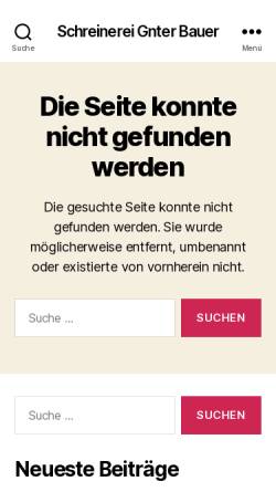 Vorschau der mobilen Webseite www.schreiner-bauer.de, Schreinerei Günter Bauer