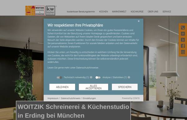 Vorschau von www.erding-kuechen.de, Schreinerei Manfred Woitzik