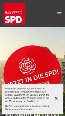 Vorschau der mobilen Webseite www.spd-bielefeld.de, SPD-Unterbezirk Bielefeld