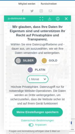 Vorschau der mobilen Webseite www.ju-dortmund.de, Junge Union Dortmund
