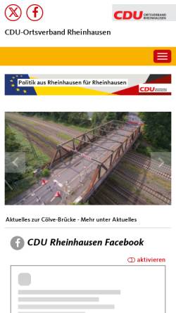 Vorschau der mobilen Webseite www.cdu-duisburg-rheinhausen.de, CDU Duisburg-Rheinhausen