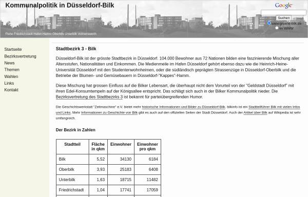 Vorschau von www.gruene-bilk.de, Bündnis 90/Die Grünen Stadtteilgruppe Bilk