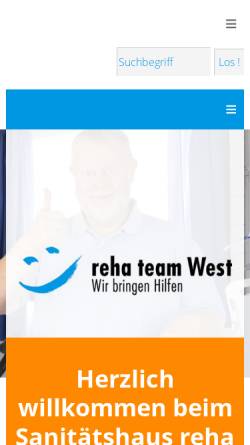 Vorschau der mobilen Webseite www.reha-team-west.de, Reha Team West