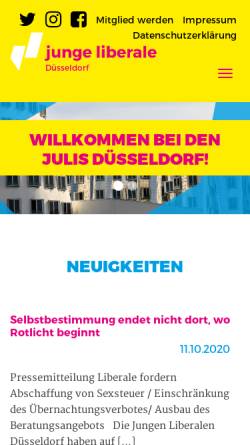Vorschau der mobilen Webseite www.julis-duesseldorf.de, JuLis - Junge Liberale Düsseldorf