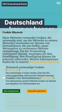 Vorschau der mobilen Webseite www.cdu-wasserturm.de, CDU Ortsverband Essen-Wasserturm