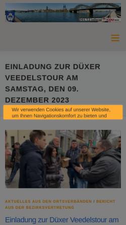 Vorschau der mobilen Webseite www.deutz-cdu.de, CDU Ortsverband Deutz