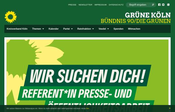 Vorschau von www.gruenekoeln.de, Bündnis 90/Die Grünen Kreisverband Köln