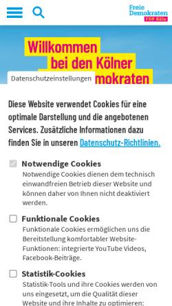 Vorschau der mobilen Webseite www.fdp-koelnerwesten.de, FDP Kölner Westen