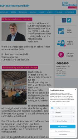 Vorschau der mobilen Webseite www.fdp-bezirksverband-koeln.de, FDP Köln