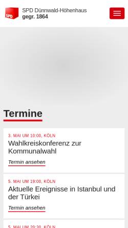 Vorschau der mobilen Webseite www.spd-duennwald.de, SPD-Ortsverein Dünnwald