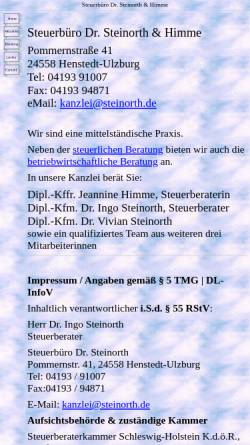 Vorschau der mobilen Webseite www.steinorth.de, Steuerberater Dr. Steinorth