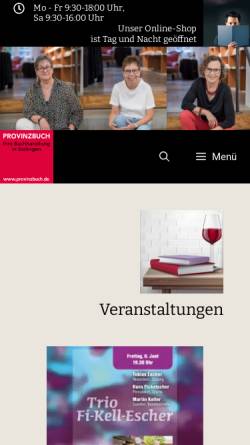 Vorschau der mobilen Webseite www.provinzbuch.de, Provinzbuch