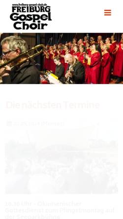 Vorschau der mobilen Webseite www.freiburg-gospel-choir.de, Freiburg Gospel Choir