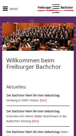 Vorschau der mobilen Webseite www.freiburger-bachchor.de, Freiburger Bachchor