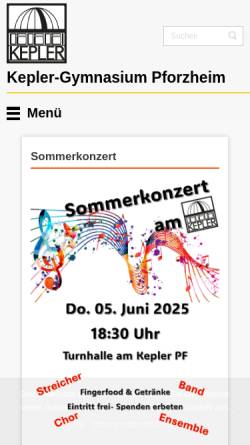 Vorschau der mobilen Webseite www.keplerweb.de, Kepler-Gymnasium
