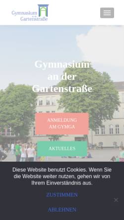Vorschau der mobilen Webseite www.gymga.de, Gymnasium an der Gartenstrasse