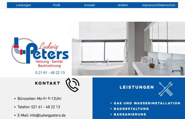 Vorschau von www.ludwigpeters.de, Ludwig Peters Gas- und Wasserinstallationen