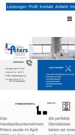 Vorschau der mobilen Webseite www.ludwigpeters.de, Ludwig Peters Gas- und Wasserinstallationen