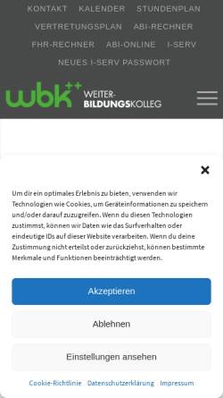 Vorschau der mobilen Webseite www.wbk.ms, Abendgymnasium Münster