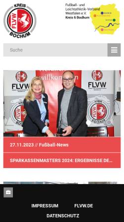 Vorschau der mobilen Webseite www.kreis-bochum.de, Freizeit-Fußball-Liga