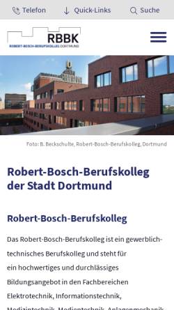 Vorschau der mobilen Webseite www.rbb-dortmund.de, Robert-Bosch-Berufskolleg