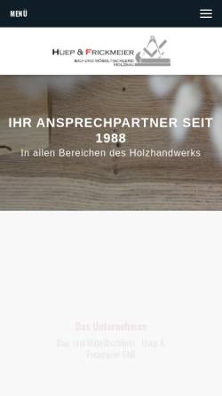 Vorschau der mobilen Webseite www.hfowl.de, Huep und Frickmeier Tischlerei GmbH