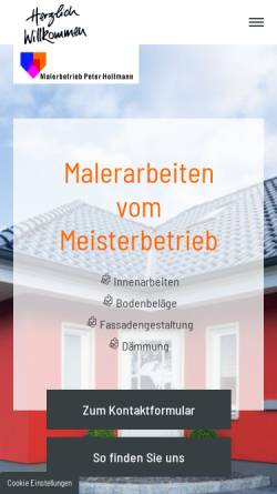 Vorschau der mobilen Webseite www.malerhollmann.de, Malerbetrieb Peter Hollmann