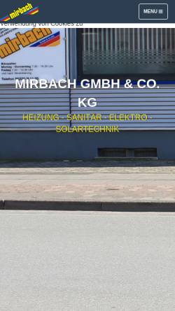 Vorschau der mobilen Webseite www.mirbach-heizungsbau.de, Mirbach GmbH & Co. KG