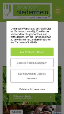 Vorschau der mobilen Webseite www.gutes-vom-niederrhein.de, Gutes vom Niederrhein