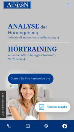 Vorschau der mobilen Webseite www.hoergeraete-aumann.de, Hörgeräte Aumann e.K.