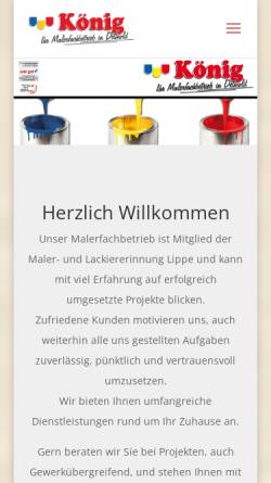 Vorschau der mobilen Webseite www.malerbetriebkoenig.de, Marco König