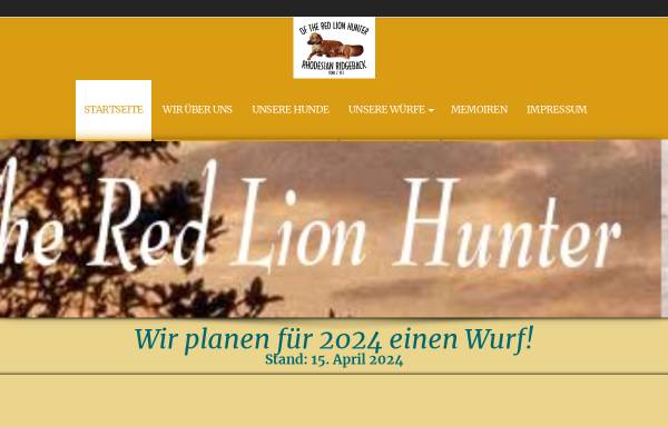 Vorschau von www.oftheredlionhunter.de, Of The Red Lion Hunter