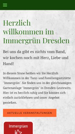 Vorschau der mobilen Webseite www.immergruen-dresden.de, Immergrün